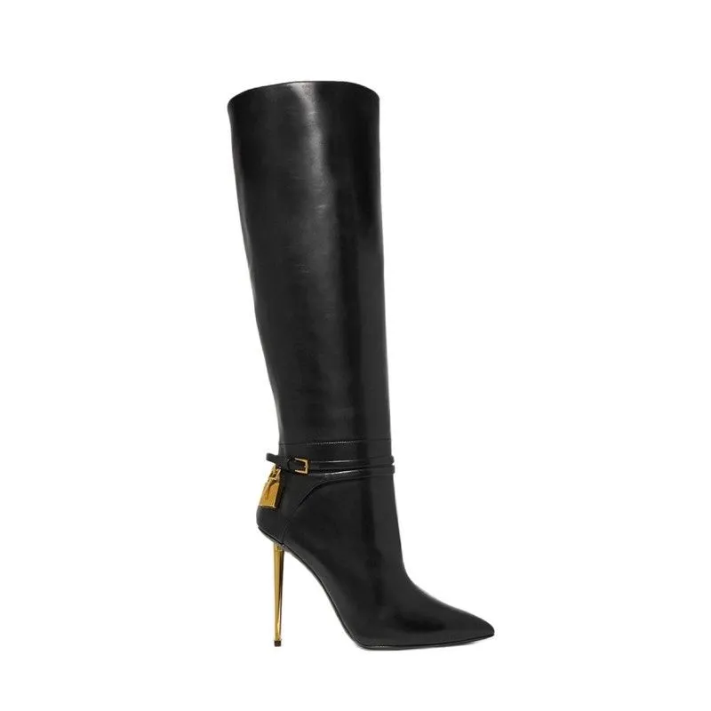 Simple Black Classic Long Boots Female - Black