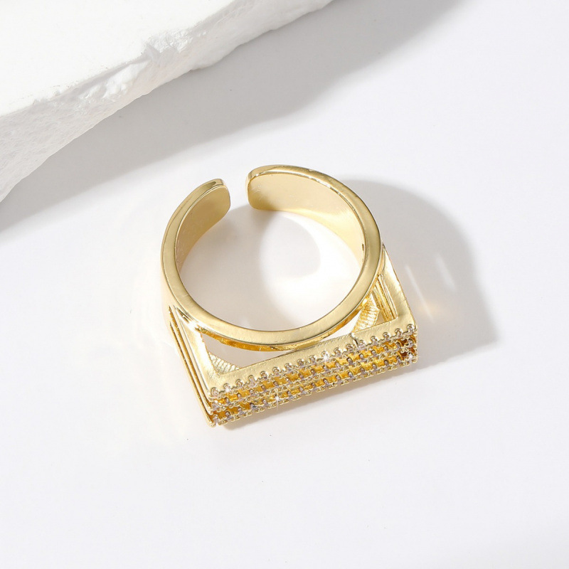Ins-style Trendy Personalized Ring For Women Fashionable Geometric Hand Jewelry