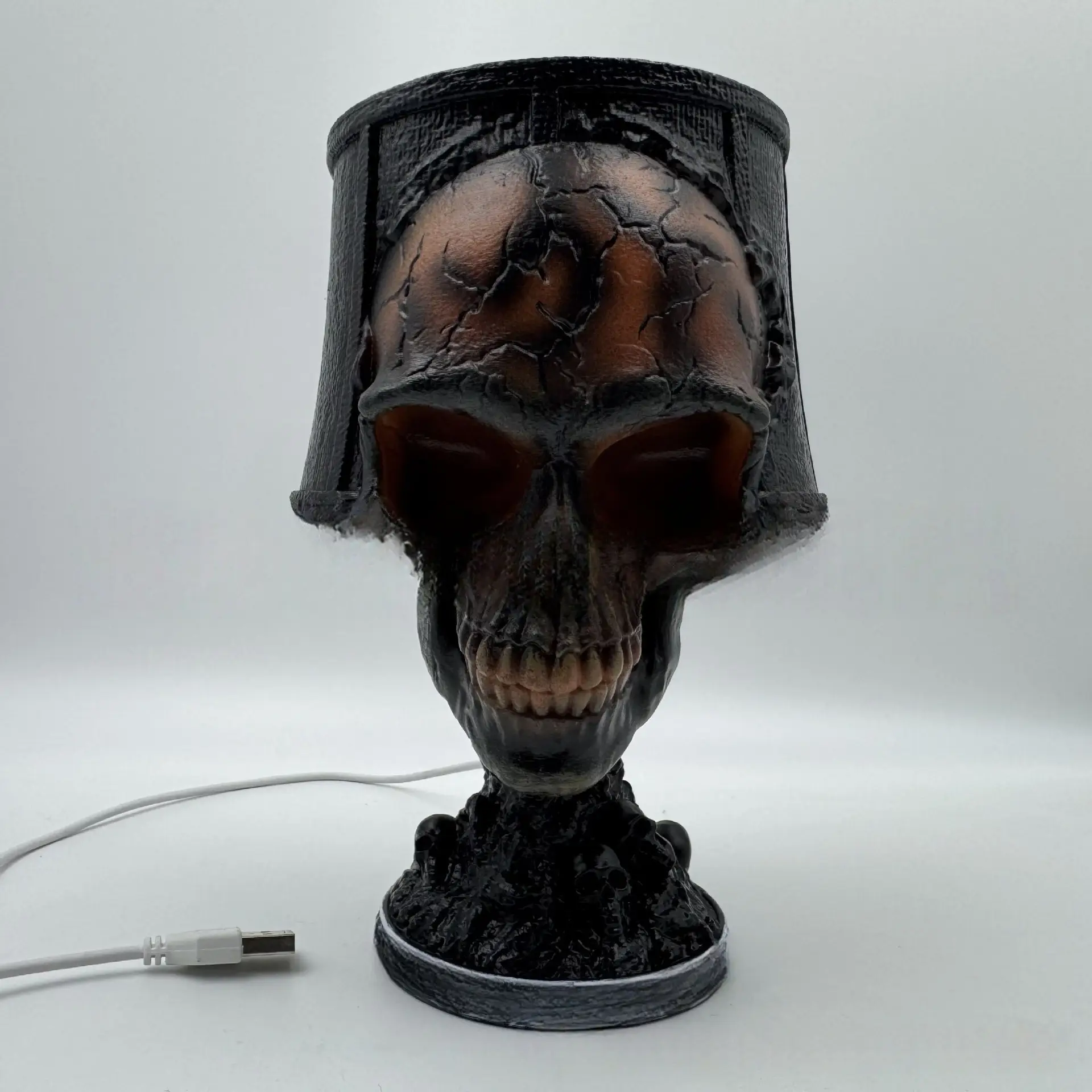 Resin Ghost Festival Garden Decor Craft Skull Lamp