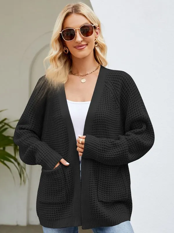 Idle Style Knitted Sweater Coat For Women Black Sweater Coat - Shop at LoveMi