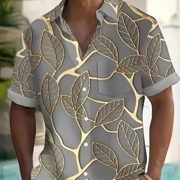Fashion Printed Shirt Men's Clothing Print Lapel