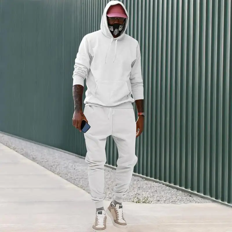 Men's Fashion Casual Hooded Fleece-lined Sweater Suit