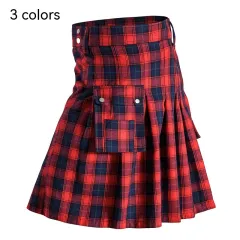 Traditional Scottish Highlands Plaid Festival Pleated Skirt - 3 Colors - View 1