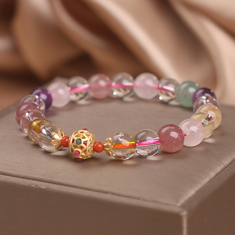 Summer Colorful Crystal String Beads Bracelet