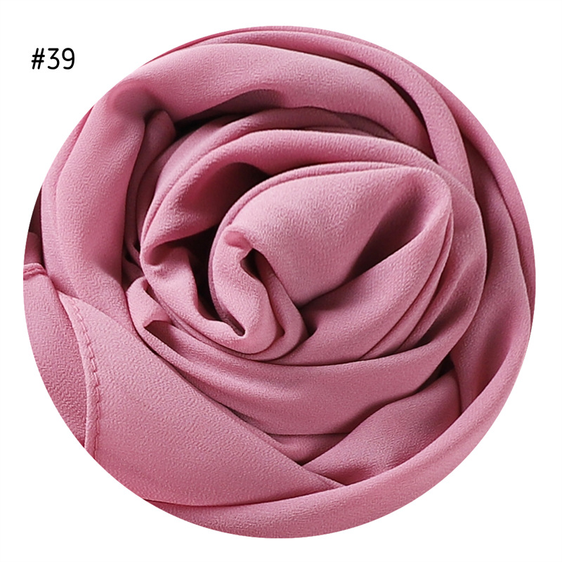 Solid Color Pearl Chiffon Scarf Head Covering Monochrome