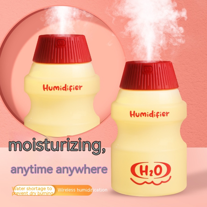 New Creative Yogurt Cup Humidifier Usb Hydrating Mute Sprayer Atmosphere Night Light