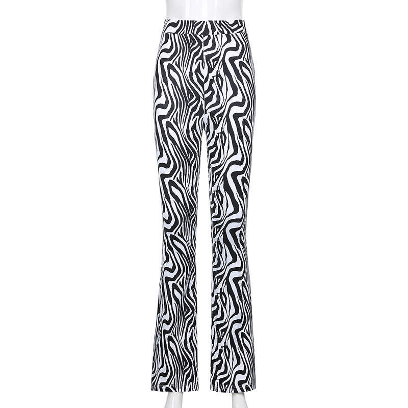 Title 6, Animal Black and White Striped High Waist Casua...