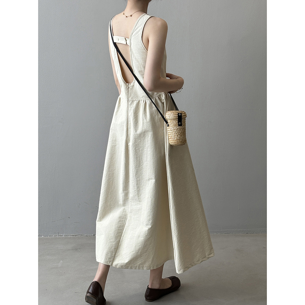 French Minority Vest Skirt Artistic Waist-tight Temperament Long Dress
