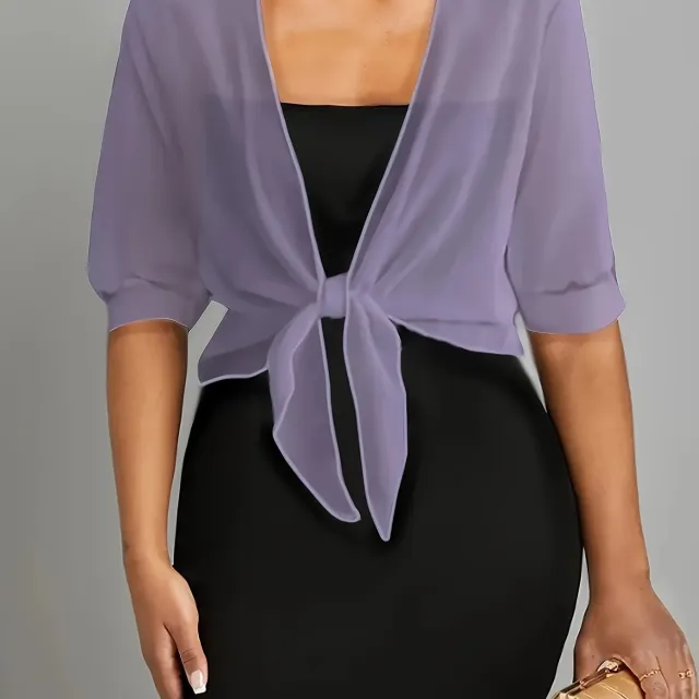 Shawl Short Coat Women's Waistcoat Thin Cardigan Violet Xxl - Shop at LoveMi