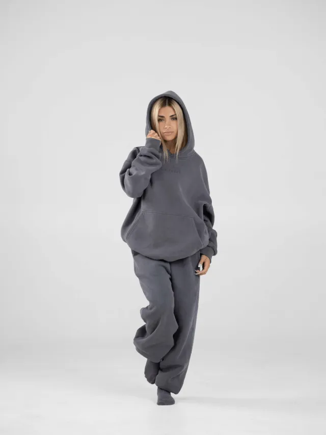 Sweater Suit Embroidered European And American Women's Clothing Top Pants Gray Top - Shop at LoveMi
