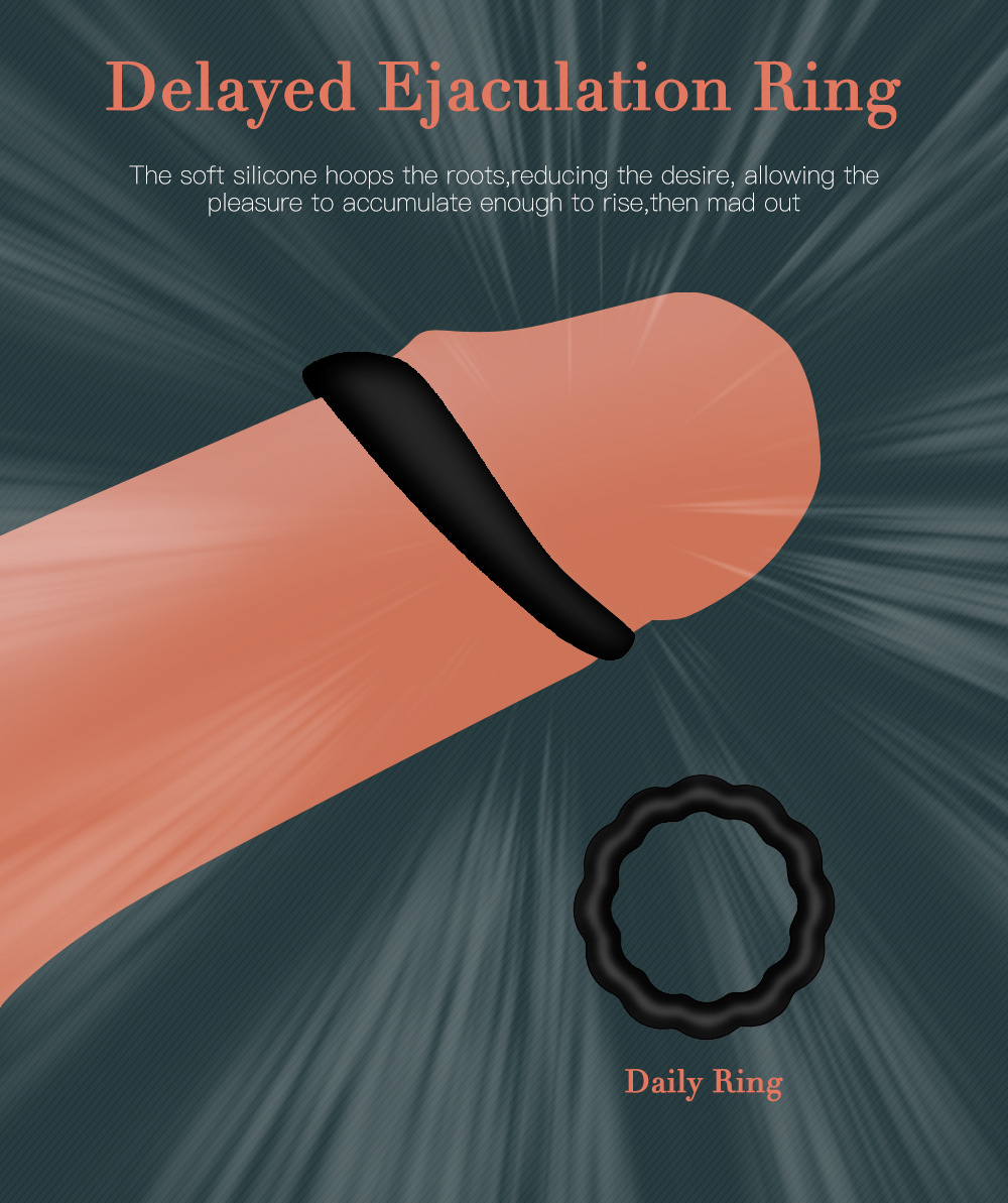 Men's Silicone Exerciser Delay Lantern Ring 14