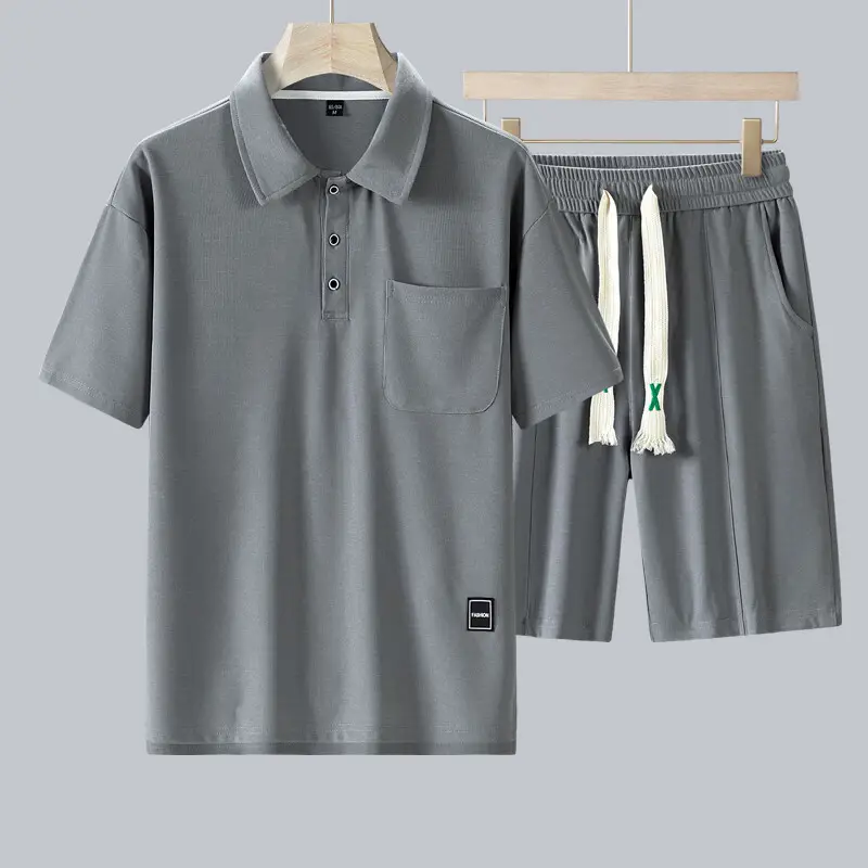 Sports Suit Men's Short-sleeved Thin Lapels T-shirt
