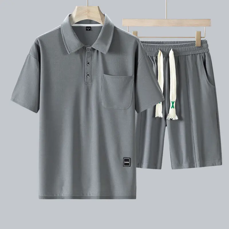 Sports Suit Men's Short-sleeved Thin Lapels T-shirt Shorts Running