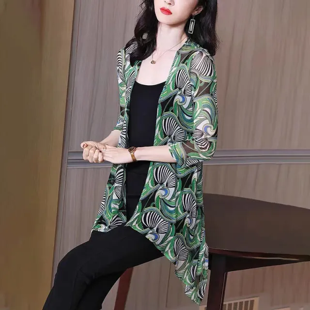 Women's Minimalist Mesh Seven Quarter Sleeve Sunscreen Jacket 3091 Color - Shop at LoveMi
