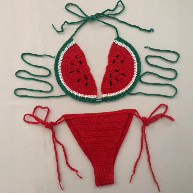 Trendy Sexy Cute Handmade Crocheted Bikini Intercolor Average Size - Shop at LoveMi