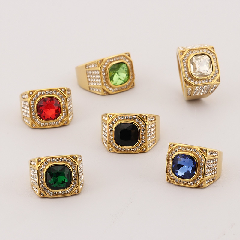 Men's Hip-Hop Rock Octagonal 3D Ring