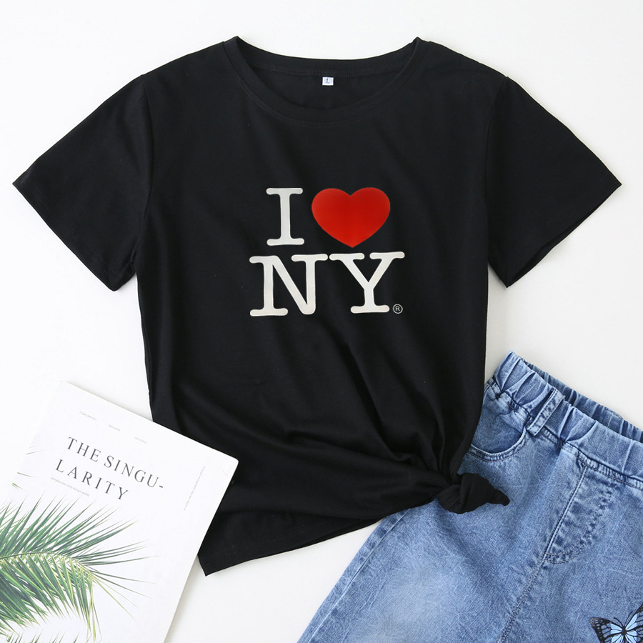 European And American Street Style Casual Letter Print Short-sleeve T-shirt