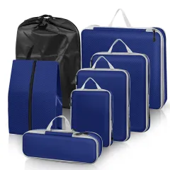 Compressed Storage Bag Suit Waterproof Hand Holding Foldable - Navy Blue - View 1