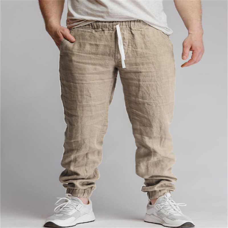Solid-color Drawstring Outdoor Casual Breathable Jogger Pants With Elastic Cuffs