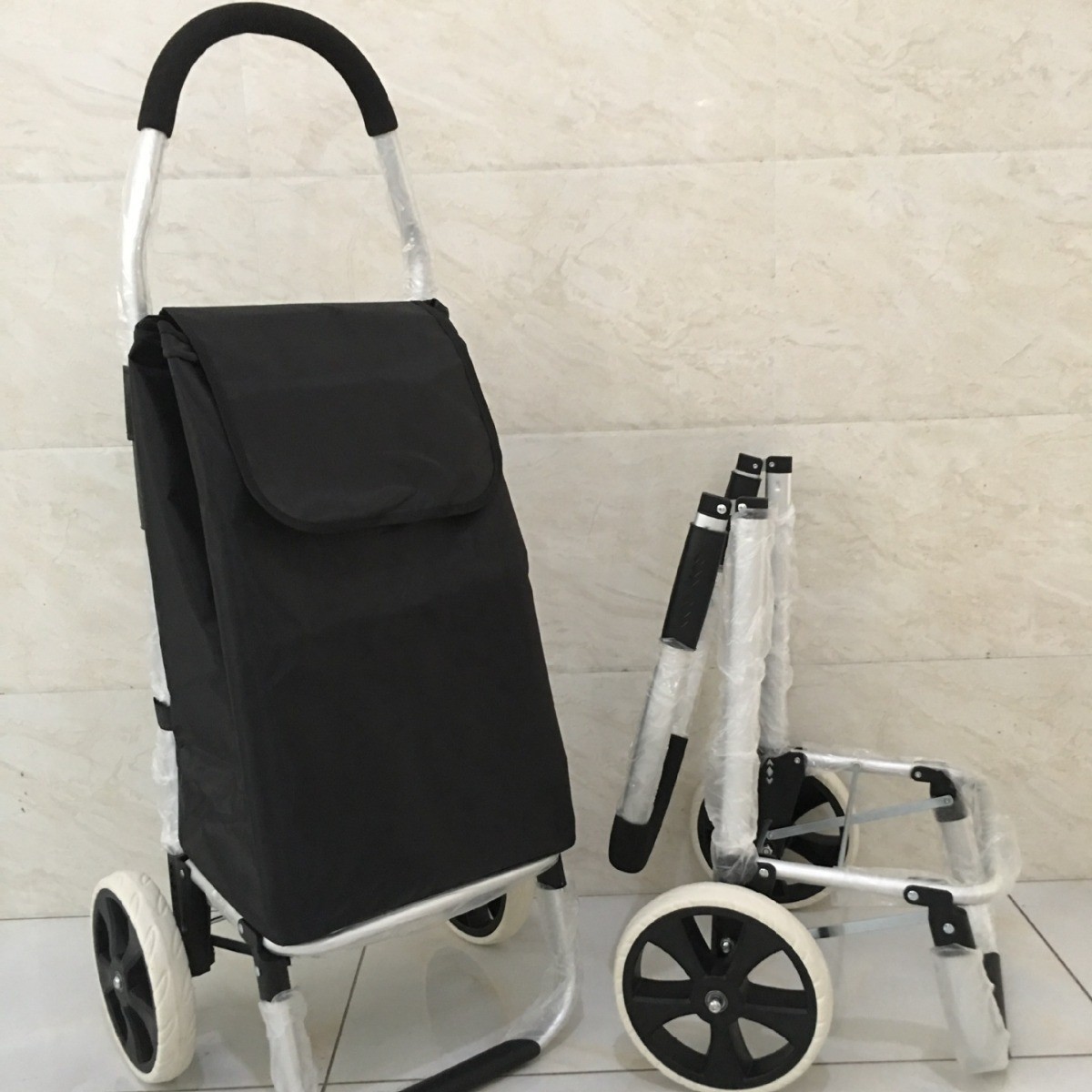 Aluminum Alloy Shopping Cart Pull Rod Folding Cart