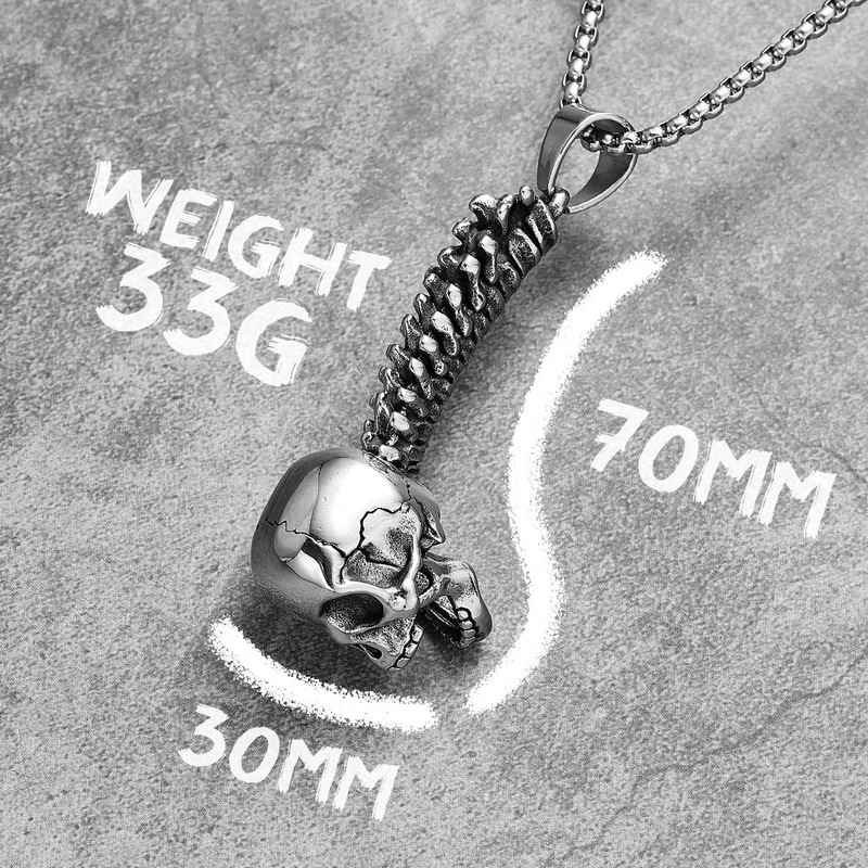 Personality Retro Europe And America Punk Skull Necklace