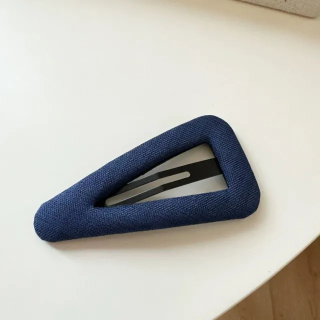 French Retro Dots Versatile High grade Side Barrettes Dark Denim Triangle - Shop at LoveMi