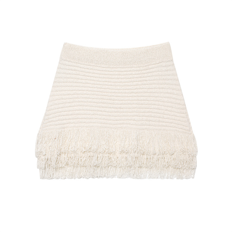 Women's Lapel Long Sleeve Knitted Coat Skirt