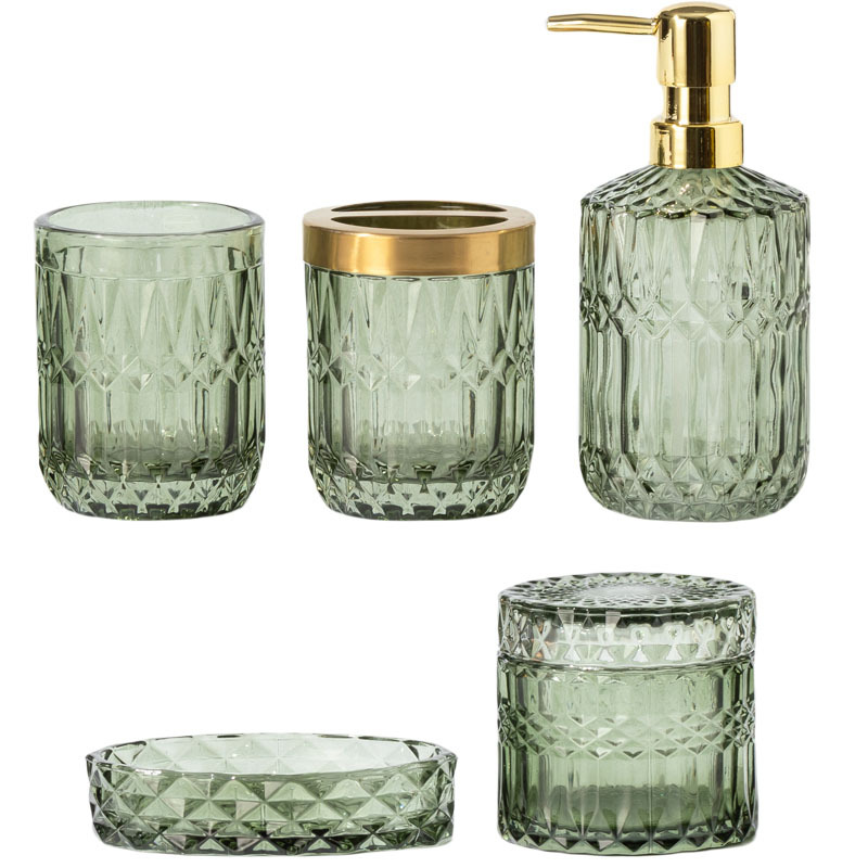 Light-luxury Glass Dispensers For Bathroom Lotions And Hand Soap