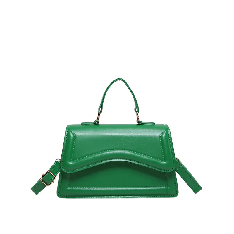 Colorful Shoulder Messenger Bag Stylish Good Texture Solid Color Women's - Green