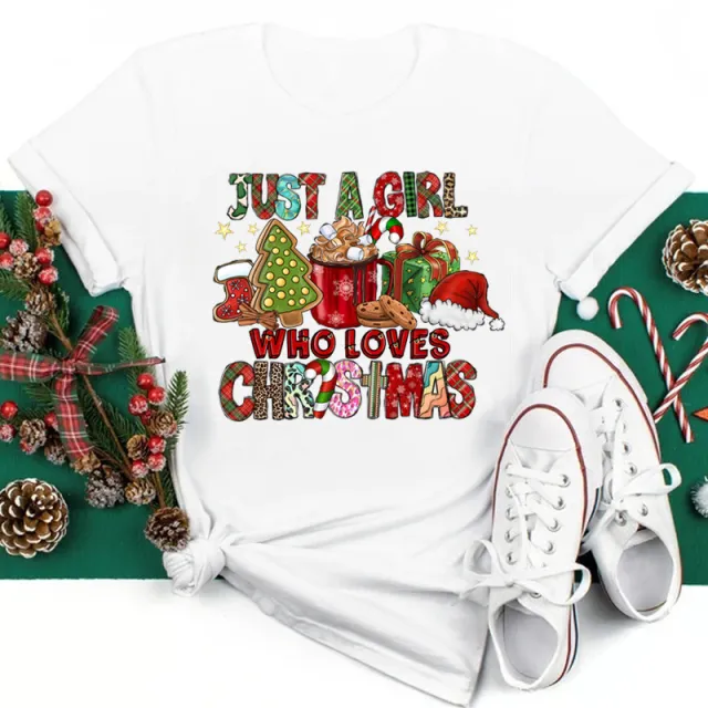 New Year Christmas Plus Size Round Neck Short Sleeve T shirt Eg1450 L - Shop at LoveMi