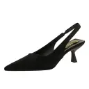 Suede Pointed-toe Peep-toe Slingback Plain High-heeled Womens Shoes view 2