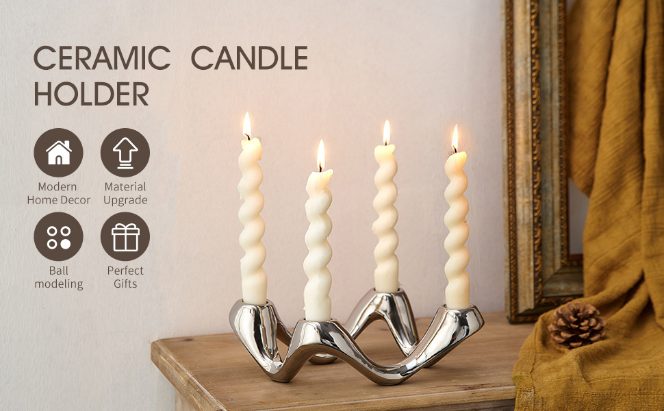 Title 5, Ceramic Four-hole Candle Holder Wedding Props S...