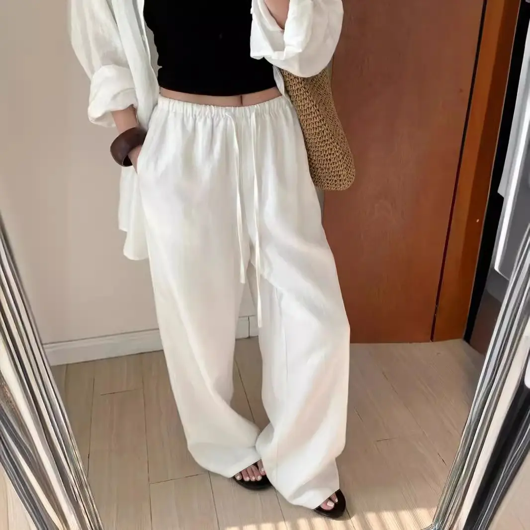 Loose Tencel Linen Wide-leg Pants