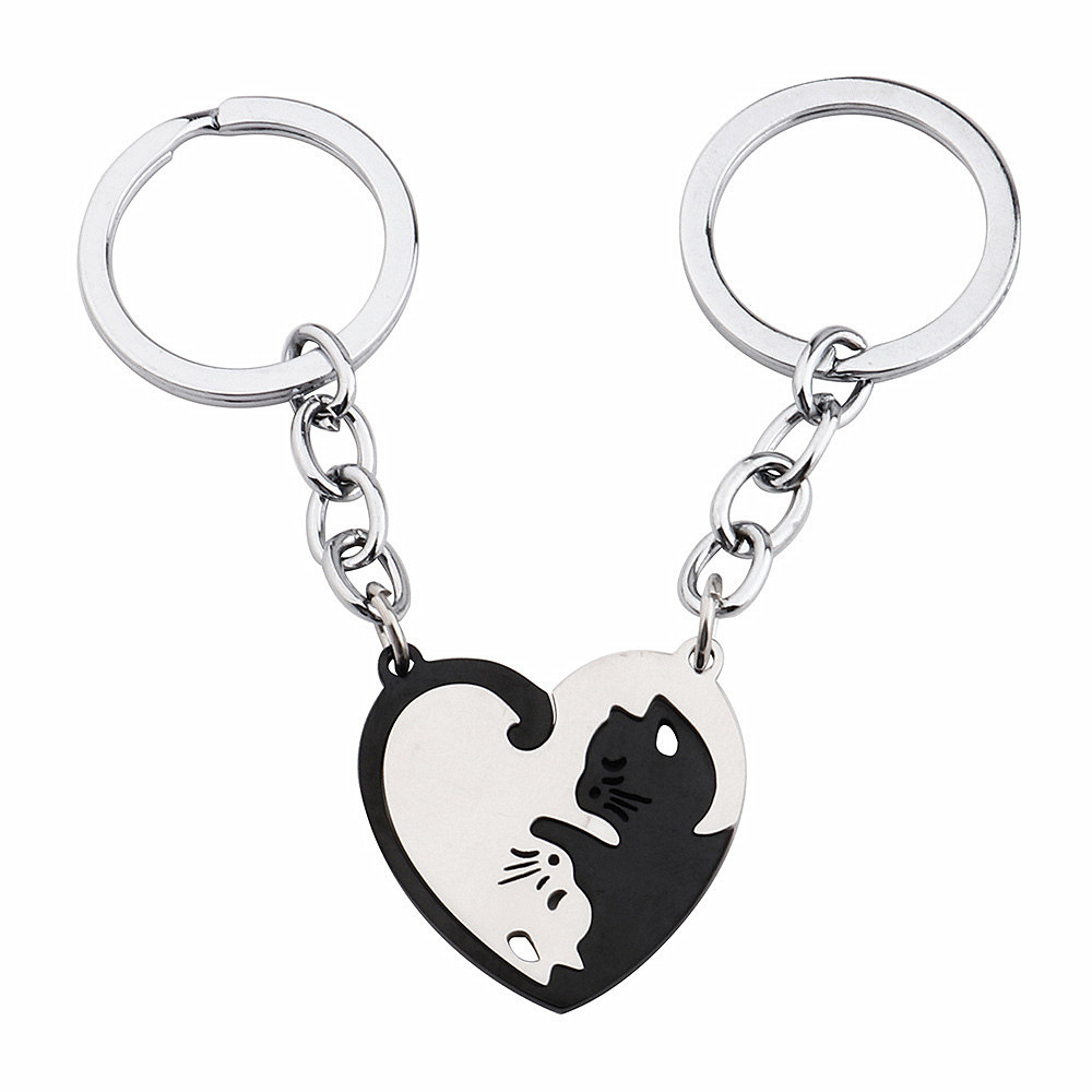 Title 4, Shaped Stitching Love Cat Keychain Pendant