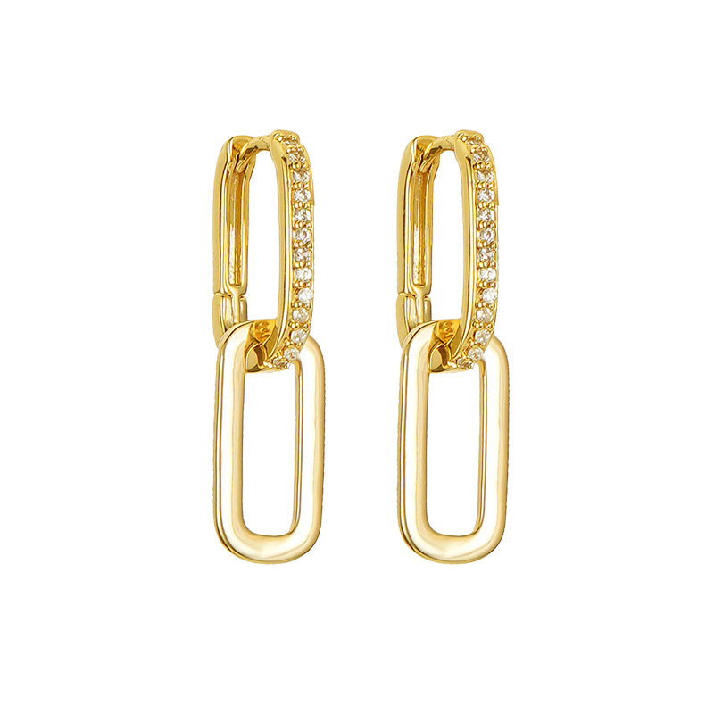 Electroplated Creative Style Earrings Inlaid Zircon Long Earrings