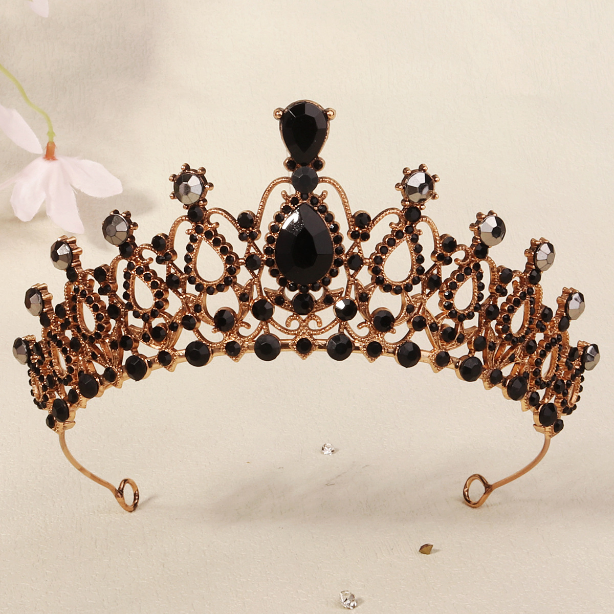 Dark High-end Alloy Rhinestone Crownstylish Headpiece — foto 5