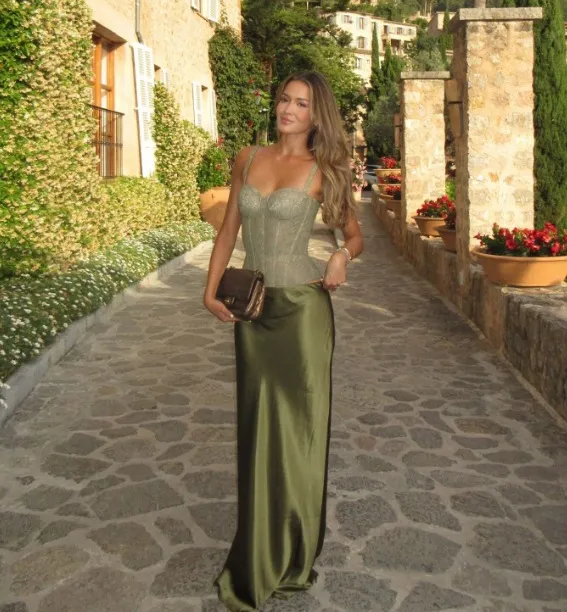 Sling Corset Skirt Suit Women's Spring And Summer Green - Shop at LoveMi