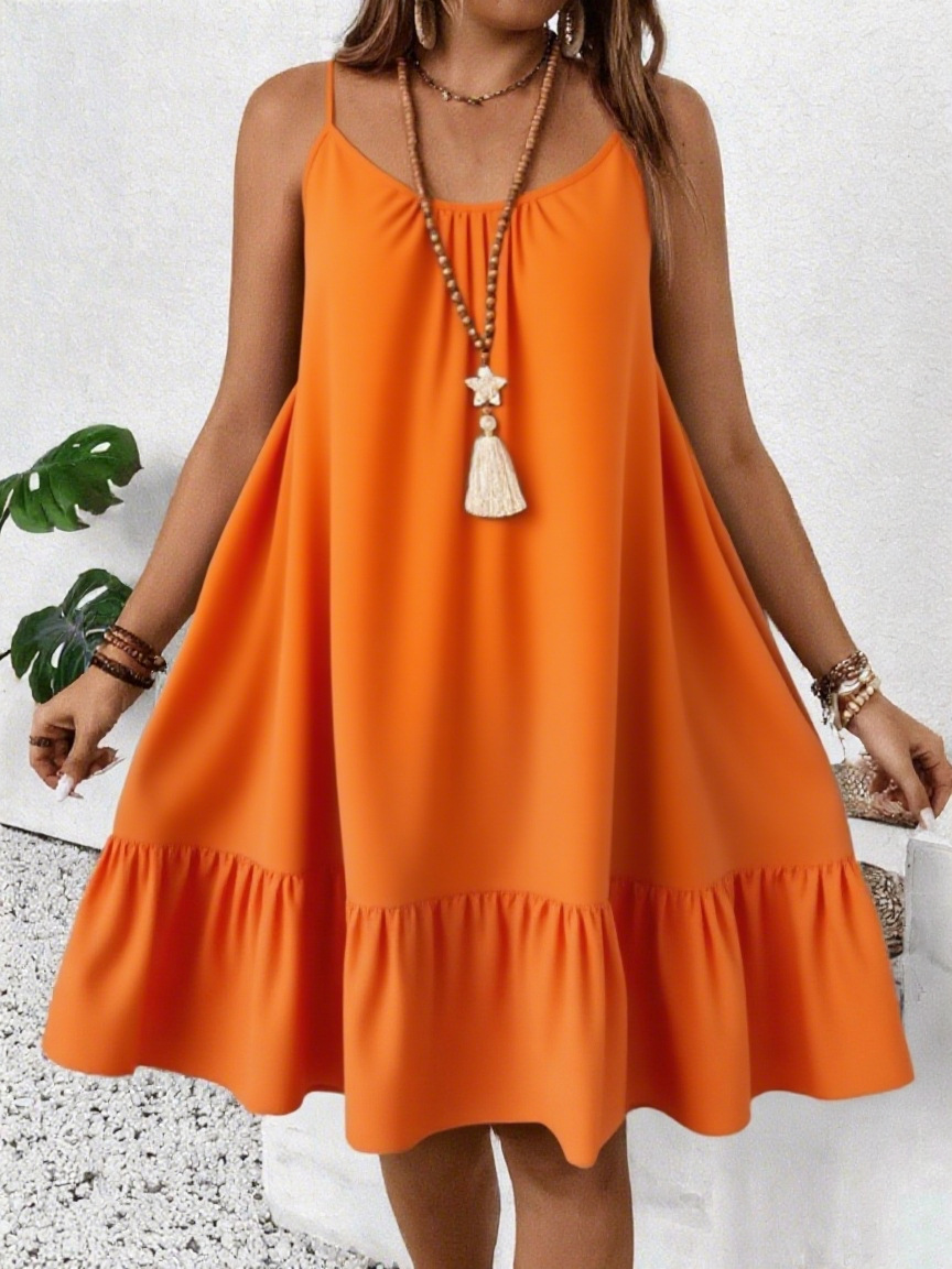 Strapless Solid-color Elegant Vacation-style Dress 4