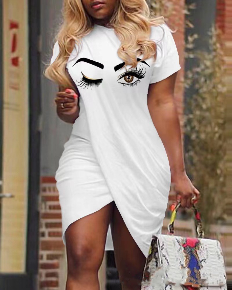 Women's Printed Casual Dress White - Shop at LoveMi