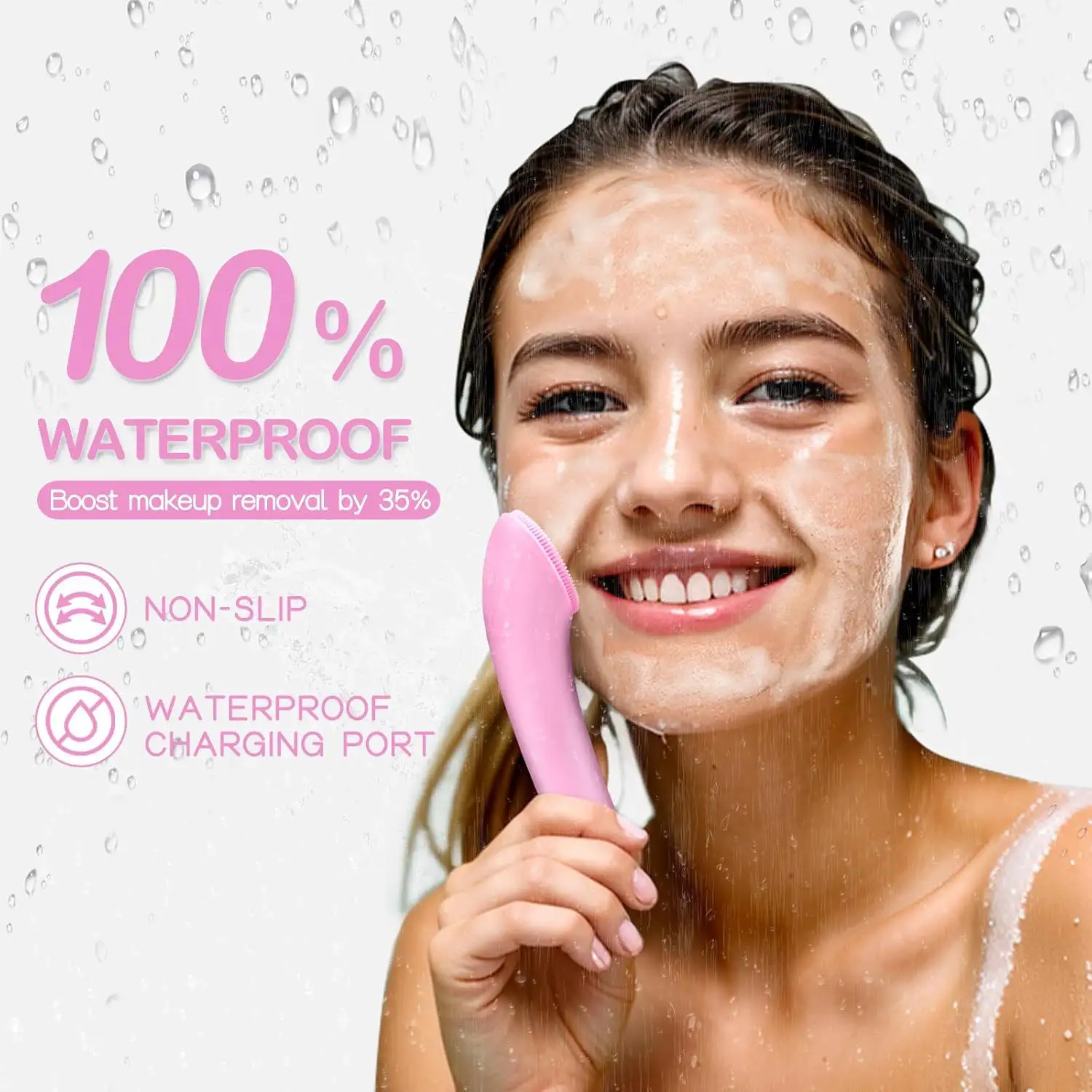 Facial Cleanser Vibration Heating Device 2-in-1 Electric