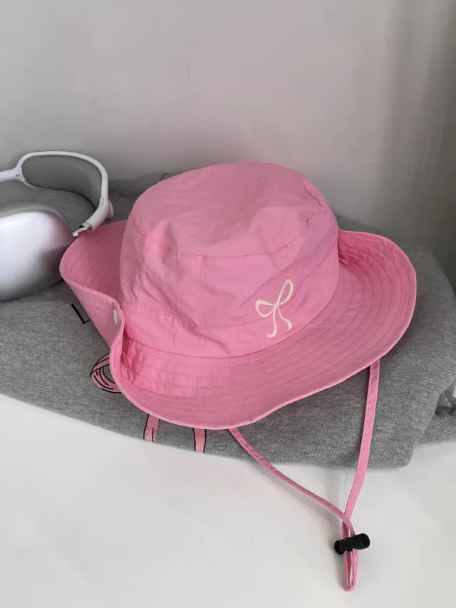 Summer New With Wind Proof Rope Thin Bucket Hat Women Pink - Shop at LoveMi