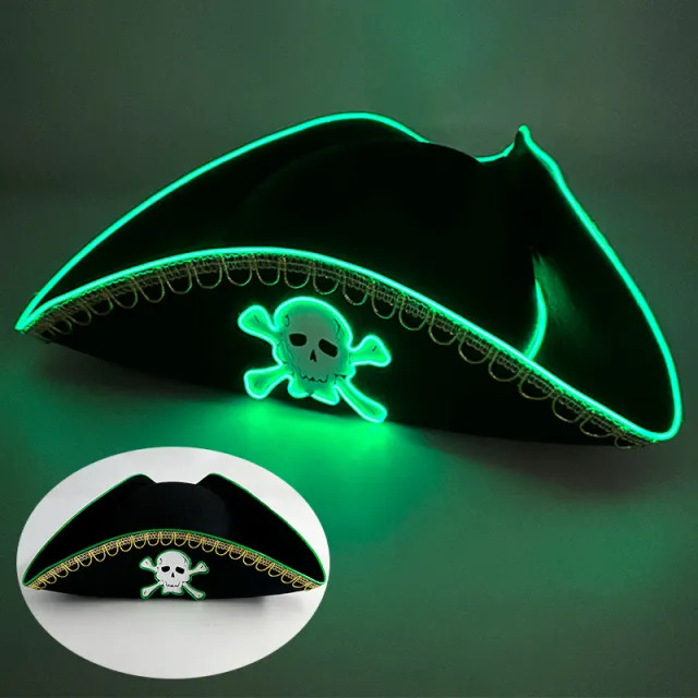 LED Luminous Trend COS Western Cowboy Hat Tricorne Dark Green Light - Shop at LoveMi