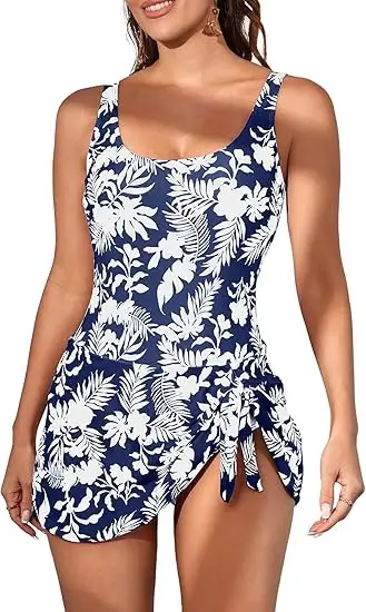 Womens Slim-Fit Printed One-Piece Swimsuit