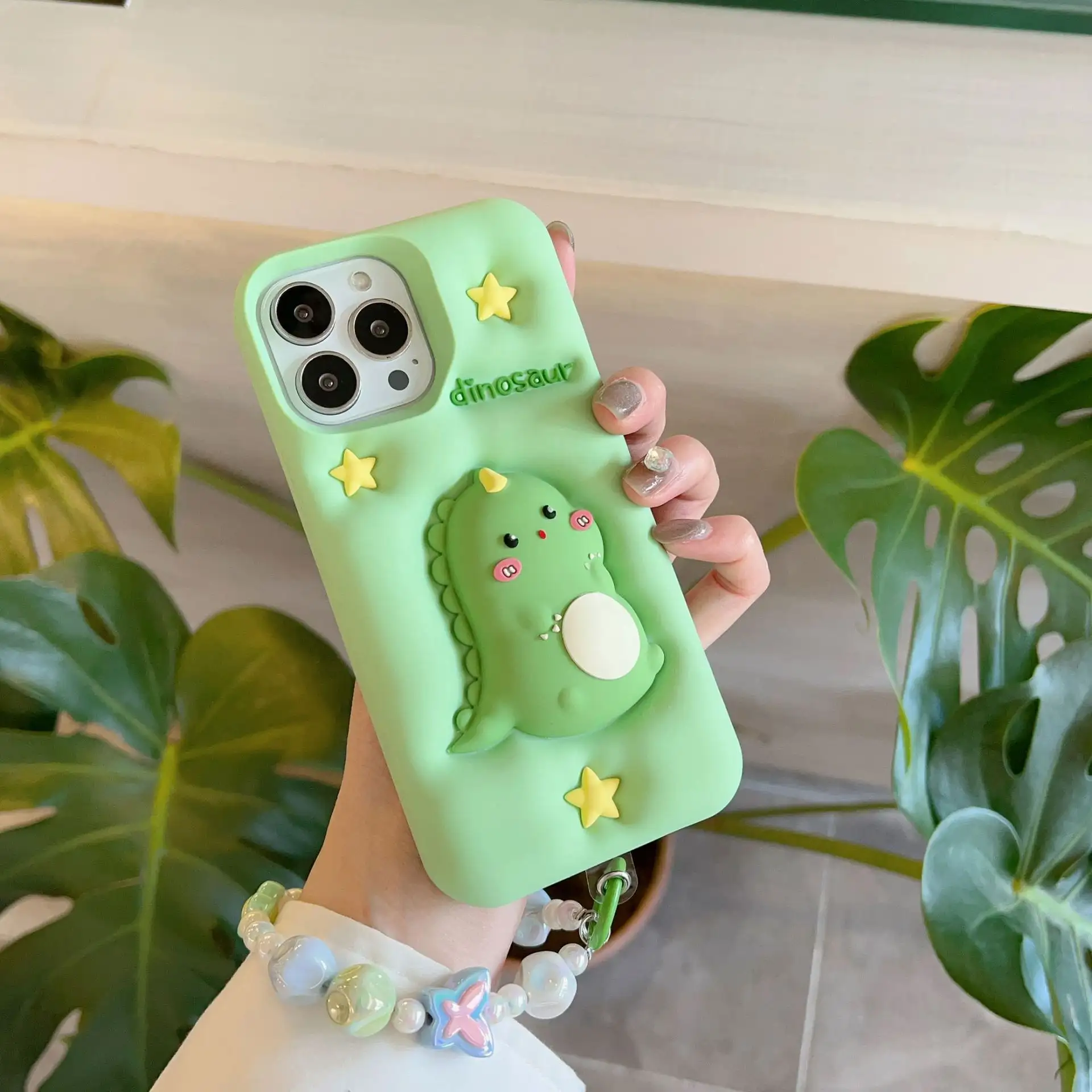 Applicable Decompression Cute Green Pressing Star Phone Case