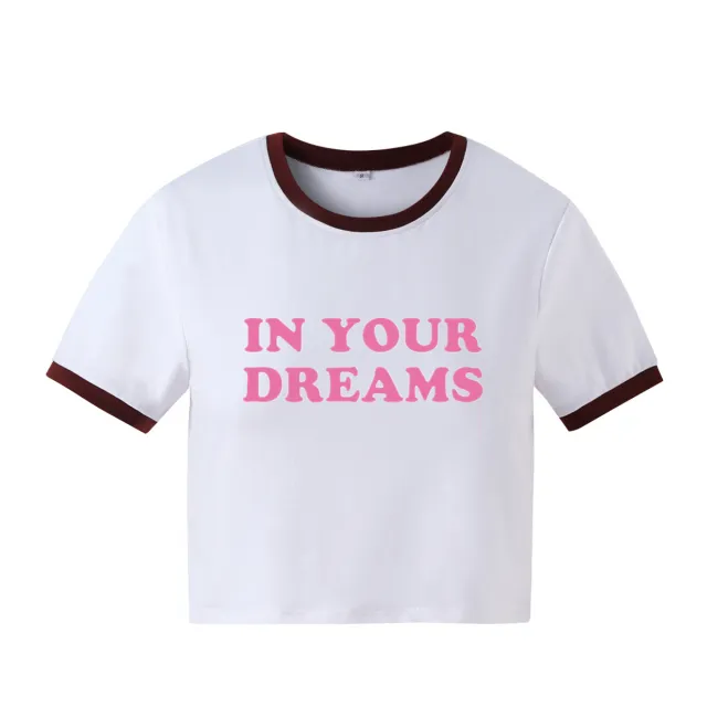 IN YOUR DREAMS Letter Printed Short Sleeve Brick Red - Shop at LoveMi