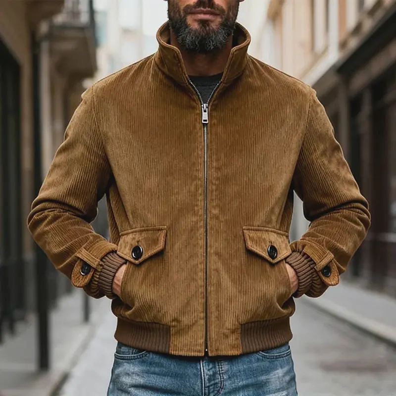 Mens Fashion Corduroy Jacket Coat