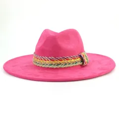 New Wide Brim Top Hat For Women - Rose Red - View 1