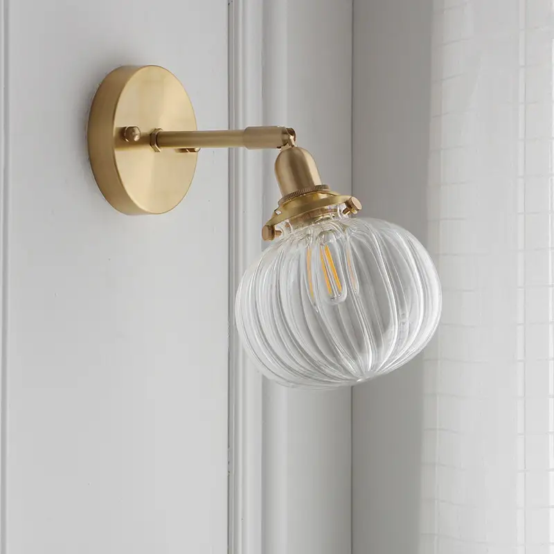 Creative Living Room Bedroom Pumpkin Glass Wall Lamp
