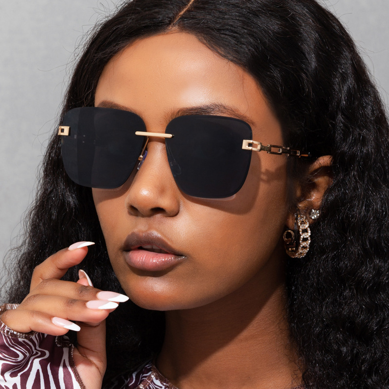 Fashion Frameless Trimming Square Sunglasses - Image 6