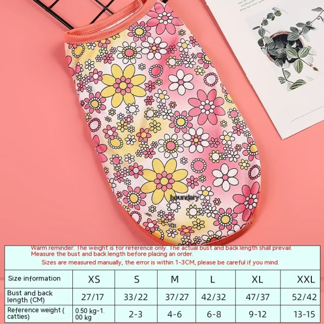 Pet Vest Printed Thin Breathable Small Dog Colorful Flower - Shop at LoveMi